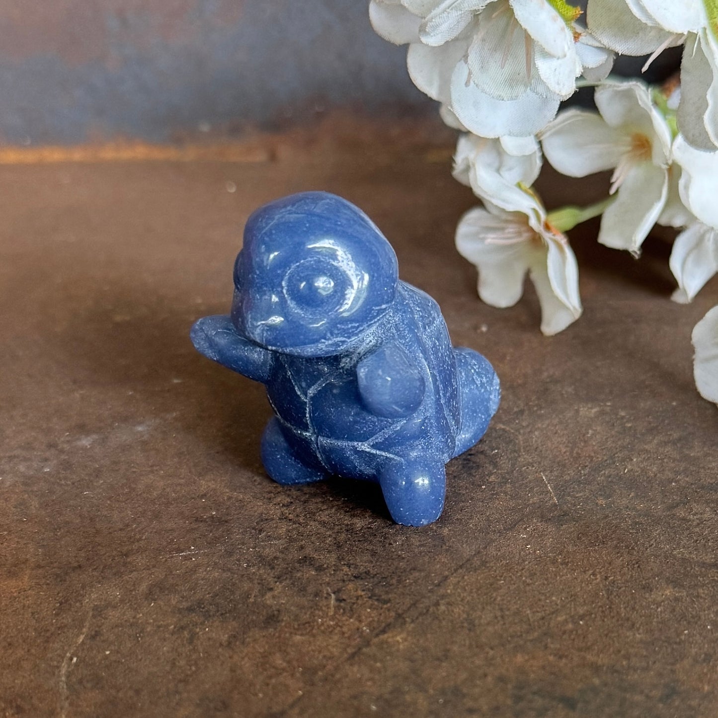 Pokémon Squirtle Blue Aventurine Crystal Character Carving – Calm, Protection & Confidence