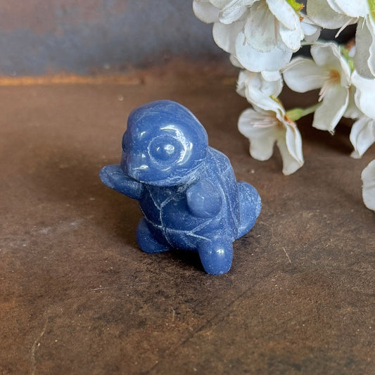 Pokémon Squirtle Blue Aventurine Crystal Character Carving – Calm, Protection & Confidence