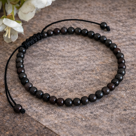 Poppy Jasper Unisex Adjustable Crystal Bracelet 4mm – Grounding, Vitality & Emotional Healing