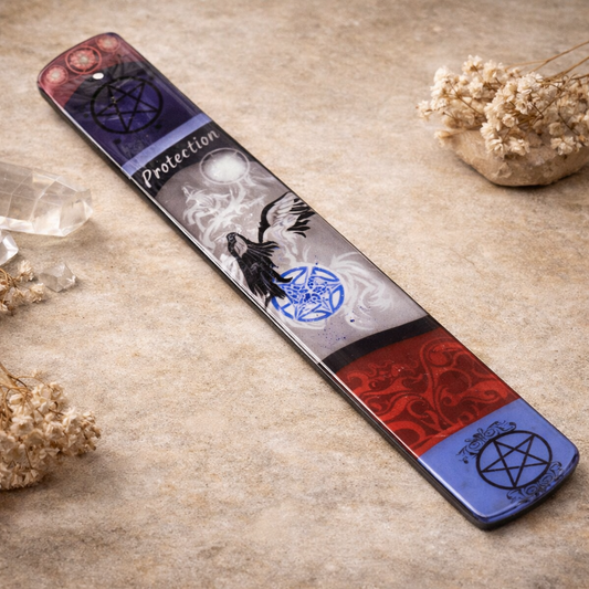 Raven Pentacle Incense Holder – Glass Burner for Protection, Magic & Spiritual Energy