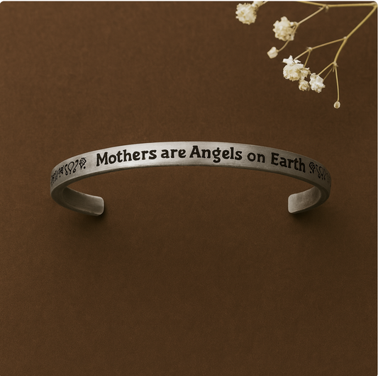 Mothers are Angels on Earth Metal Bangle – 68mm | Timeless Love & Meaningful Gift