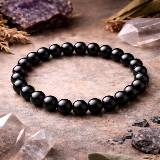 Shungite Crystal Bracelet 6mm – Protection, Grounding & Spiritual Strength