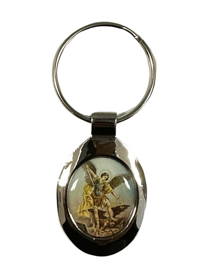 Archangel Michael Oval Key Ring – Divine Protection, Courage & Spiritual Strength On the Go