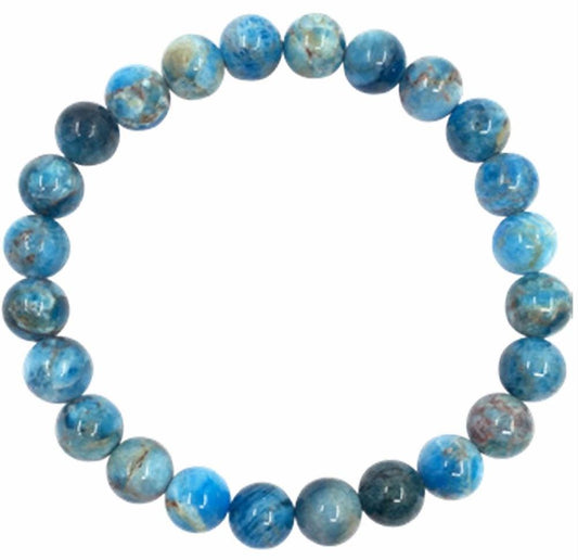 Blue Apatite Bracelet - 8mm Beads