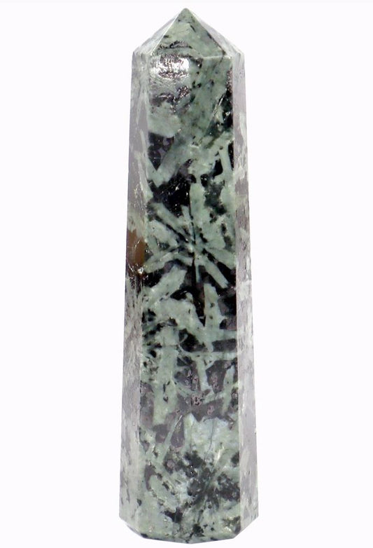 Rainforest Jasper Tower in Black Stone 7-10cm