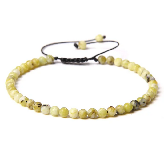 Yellow Turquoise Unisex Adjustable Bracelet 4mm