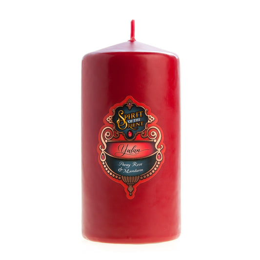 Red Yulan Pillar Candle Medium