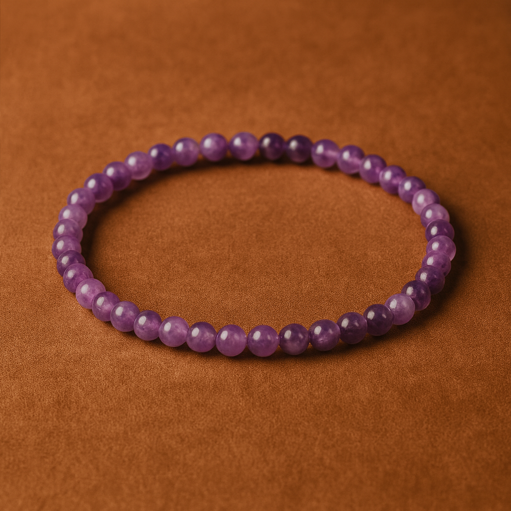 Amethyst Crystal Bracelet 4mm – Unisex Spiritual Healing, Intuition & Calm