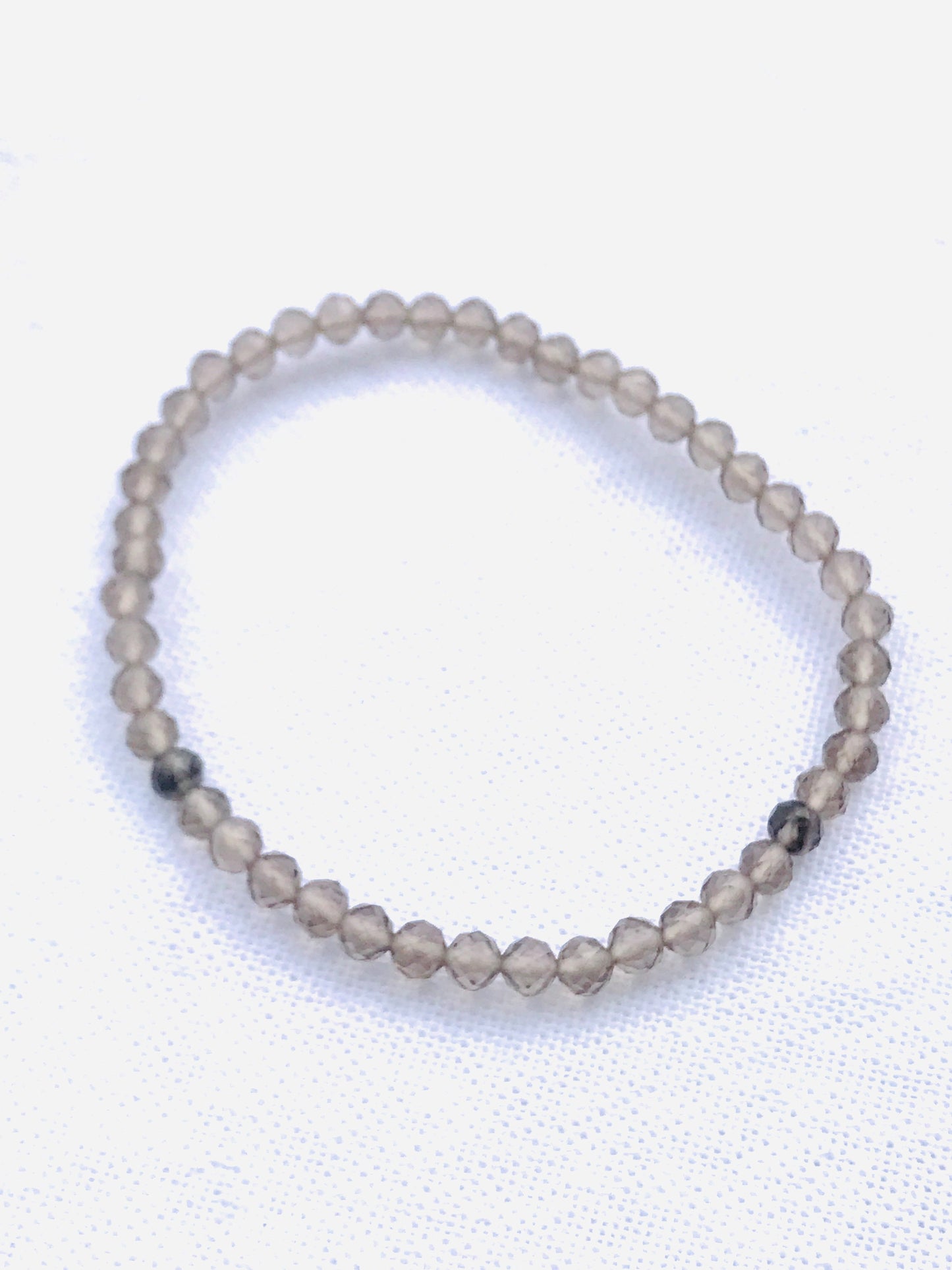 Smoky Quartz 4mm Faceted Bead Bracelet