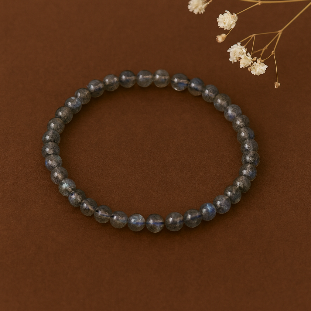 Labradorite Crystal Bracelet 4mm – Unisex Intuition, Protection & Spiritual Awakening